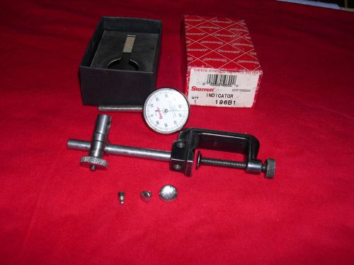 Starrett #196B1 Jeweled Indicator, Contact Points, Clamp, Rod, + Post Swivel