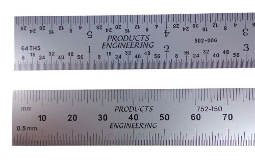 Blem Cosmetic Second PEC 1000mm 48&#034; E/M Rigid Machinist Rule .5mm, mm,1/32, 1/64