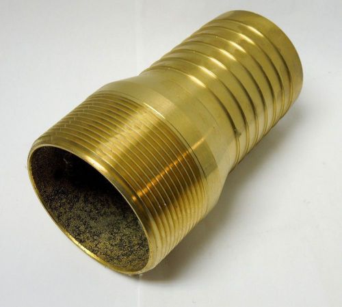 HOSE BARB KC KING NIPPLE 3&#034; MALE NPT BRASS FOR 3&#034; ID STRAIGHT END HOSE &lt;HB807