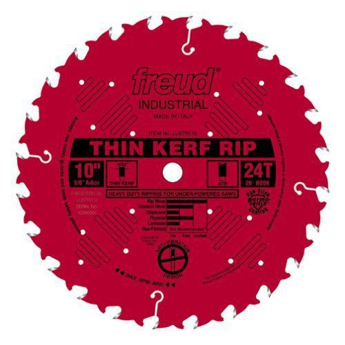 Freud LU87R010 10-Inch 24-Tooth FTG Thin Kerf Ripping Saw Blade