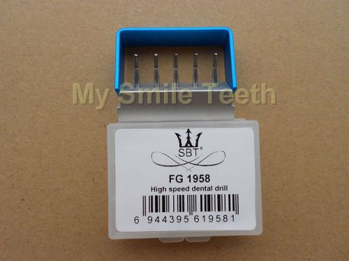 5 Pieces High Speed Dental Tungsten Steel SBT Crown Cutting Drills Burs FG-1958