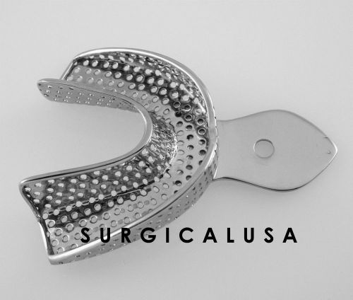 Metal impression tray lower perforated large size, surgical dental instruments for sale