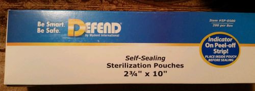 Defend 2.75&#034; x 10&#034; autoclave sterilization bags pouches 200 sp-0500