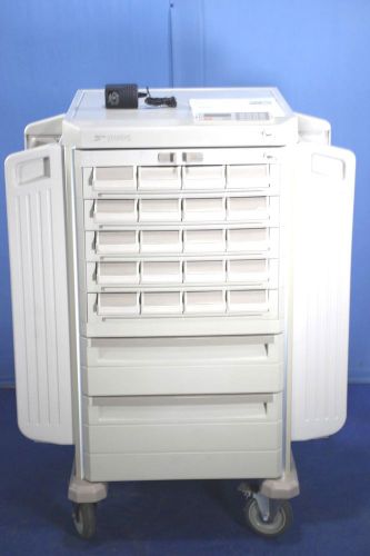 Metro starsys crash cart with medication cassette bin lockable w/key for sale