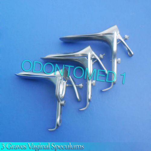 3 SMALL MEDIUM LARGE PEDERSON VAGINAL SPECULUM GYNO