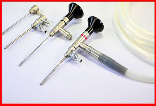 2 Stryker 2.4mm Arthroscopes 0° &amp; 30° w/ 2 Trocars, 2 Cannulas &amp; in Stryker Case