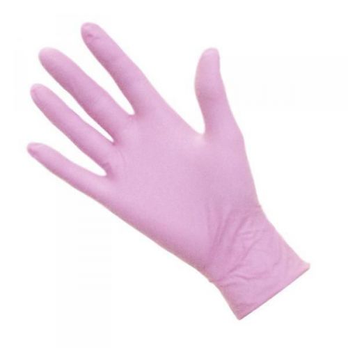 Pro nitrile gloves pink small 100 for sale