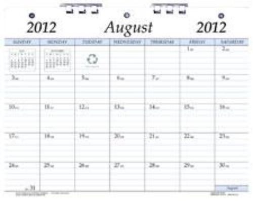 Payne Publishers Academic 17-Month Calendar 8-1/2&#039;&#039; x 11&#039;&#039; Punched