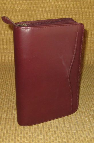 Compact 1&#034; rings | burgundy leather day-timer planner/binder fits franklin for sale