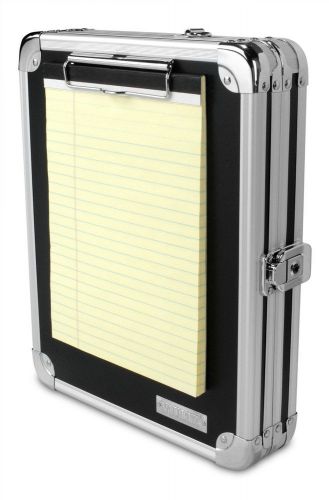 Vaultz Locking Storage Clipboard, 13 x 10 Inches, Black with Chrome Accents