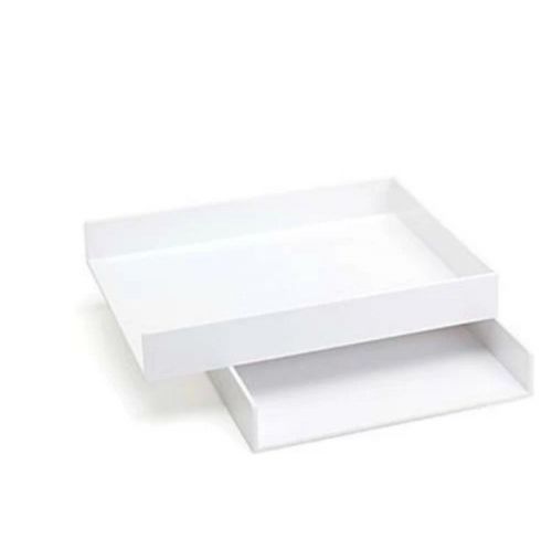 Poppin office supplies inbox / desk tray (set of 2) white nib for sale