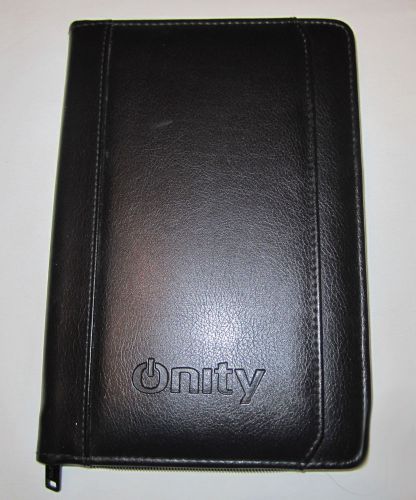 Onity faux leather zipper pad holder w interior &amp; exterior pockets/ 9&#034; x 6.5&#034; for sale