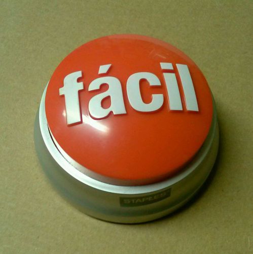 staples &#034;facil&#034; boton Spanish (espanol) &#034;asi de facil&#034; boton facil used