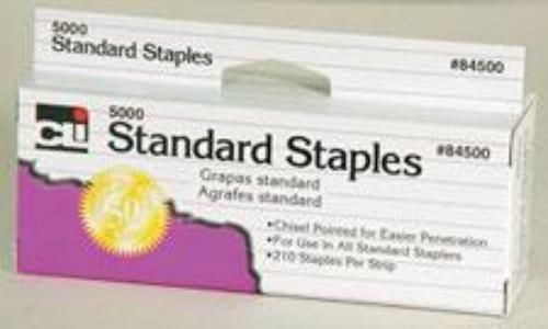 Charles Leonard Standard Staples Box of 5000 Convenient Hang-Tab Box