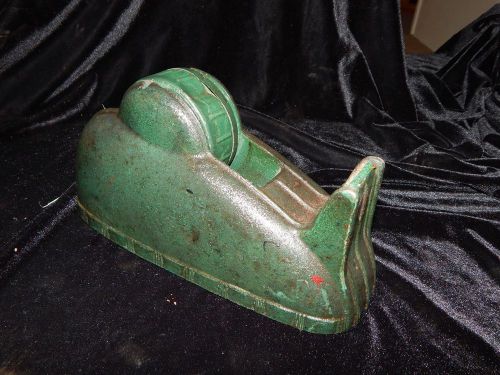 Vintage Green Cast Iron masking Tape Dispenser Art Deco Hunting butcher deer