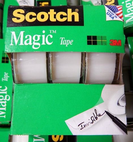 lot 120 SCOTCH 3M MAGIC INVISIBLE TAPE, DISPENSERS, 3/4in X 25 Yards ea - 3105