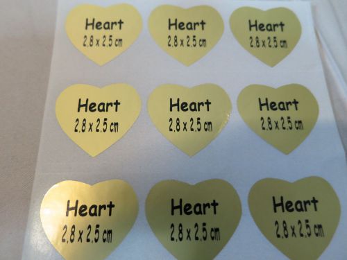 100 gold matte heart shape customized waterproof name stickers 2.8 x 2.5 cm labe for sale