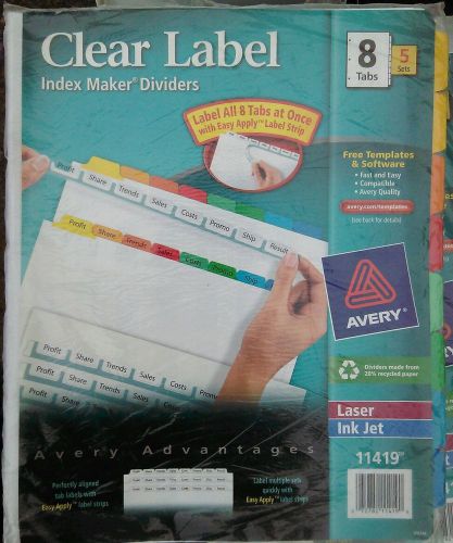 Avery Dennison Ave-11419 Index Maker Punched Clear Label Tab Divider - 40