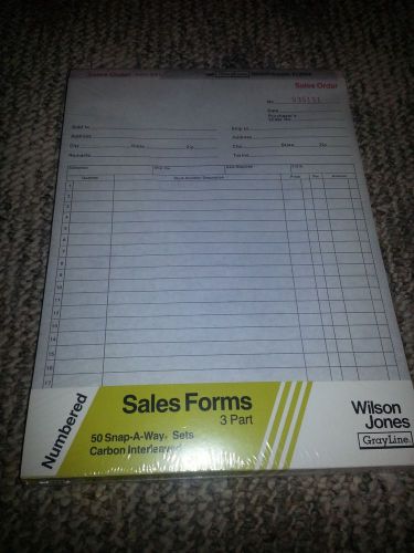 Snap-Off Job Invoice Sales Form, 8-1/2 x 11 3-Part Carboninterleaved ,50 Forms