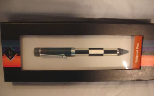 New FORAY Ballpoint Pen Black White Checkerboard Pattern NIB