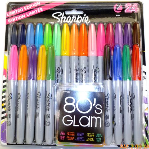 Sharpie permanent markers fine point 80&#039;s glam 24-pk assorted colors (31993) for sale