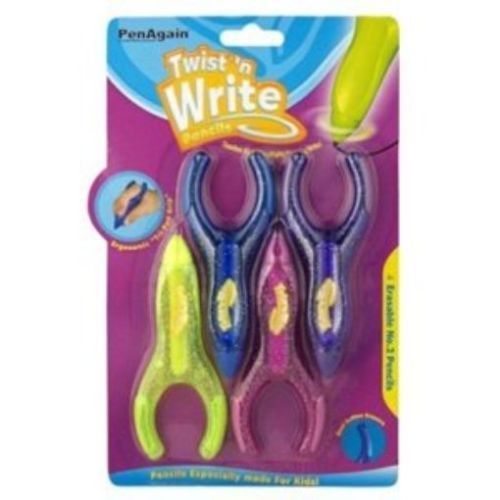 TWIST N&#039; WRITE PENAGAIN CHILDRENS PENCILS, 4-Pack