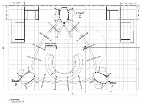 20x20 - 20x30 MC2 Custom Island Trade Show Booth- Excellent Condition