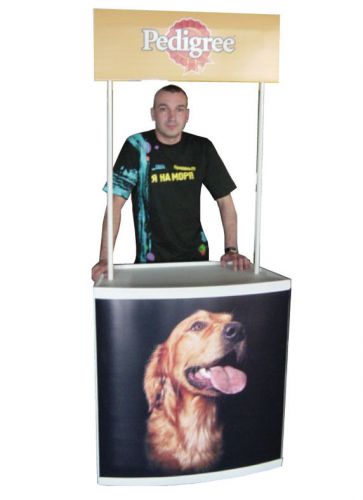 Trade Show Sampling Promotional Counter Table Promo Reception Kiosk + GRAPHICS