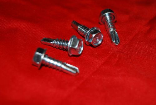 #8 x 5/8&#034; (1/4&#034;Drive) HEX WASHER HEAD SELF DRILLING SCREWS ZINC PLATED 10,000/Cs