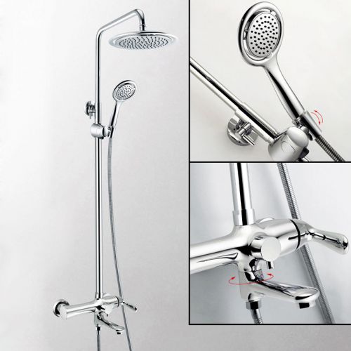 Modern Chrome Brass Shower Set Rain Shower Head &amp; Handshower Set Free Shipping