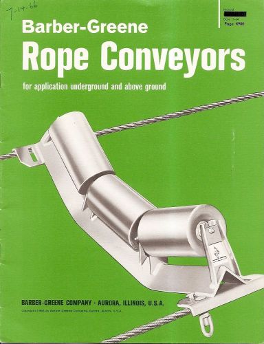 Equipment brochure - barber-greene - rope conveyor - c1964 (e1680) for sale