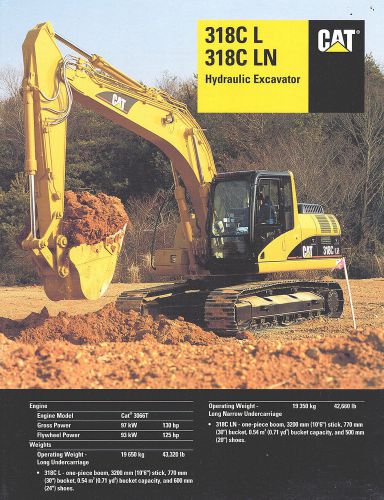 2002 CATERPILLAR 318C HYD. EXCAVATOR 23 PAGE BROCHURE