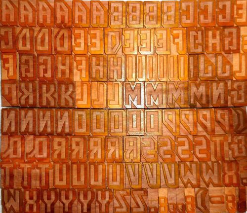 117 piece Unique Vintage Letterpres wood wooden Type Printing Blocks Unused m761