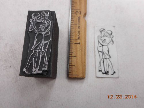 Printing Letterpress Printers Block, Couple Slow Dancing