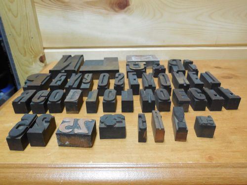 lot vintage letterpress printers blocks alphabet numbers symbols