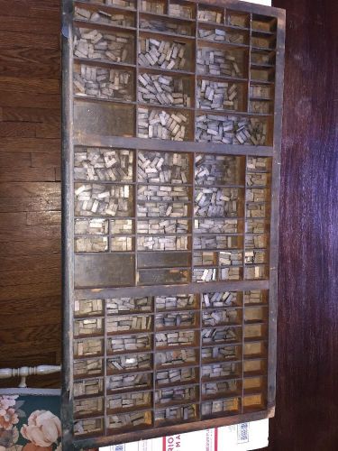 VINTAGE 24PT LETTERPRESS TYPE TRAY CONTENTS HUGE QTY!