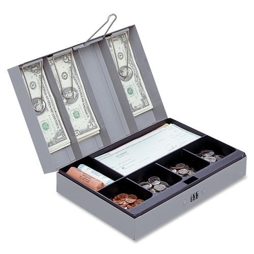 SPR15508 Combination Lock Cash Box,Steel,11-1/2&#034;x7-1/2&#034;x3-1/8&#034;,Gray