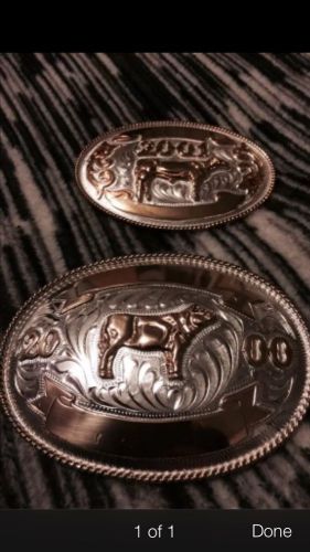 9 Trophy Belt Buckles (Show Sheep, Pig, Steers, Cattle)