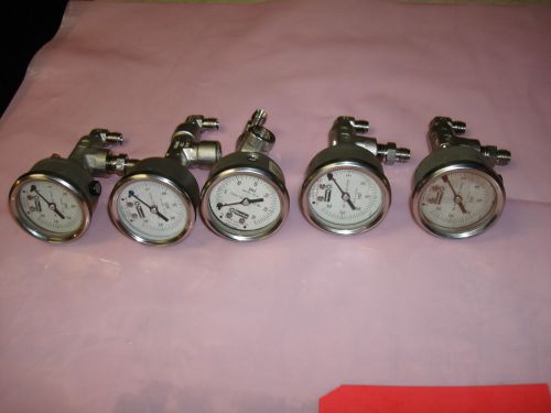 Lot of 5 - Mc Daniel Controls Inc SS 316 0-30 PSI 2&#034; Pressure Gauge