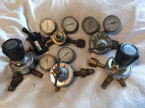 Lot of 5 HARRIS Compressed Oxygen Gas Regulators