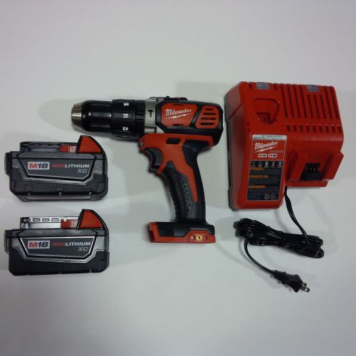 Milwaukee 2607-20 18v 1/2 hammer drill,2 48-11-1828 battery,charger repl 2602-20 for sale