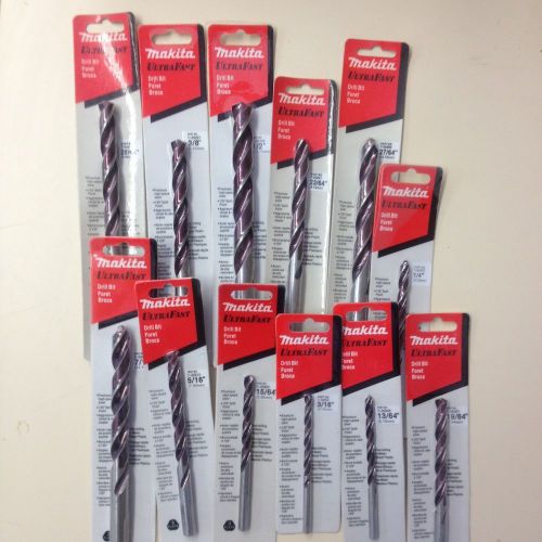 Makita Drill Bits (12 pieces ) Wood/Plastic/Metal Drilling