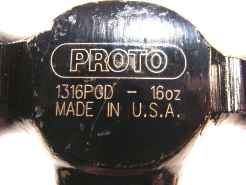 NOS Proto USA Mechanics  PROFESSIONAL 16oz BALL PEIN FIBERGLASS HAMMER #J1316PGD