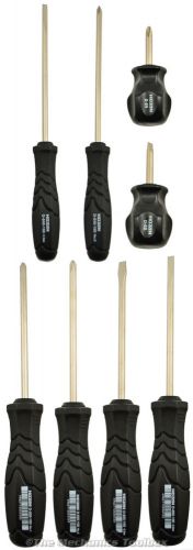 Hozan 8 Piece Flat &amp; Cross Point Screwdriver Set - Fits JIS &amp; Phillips