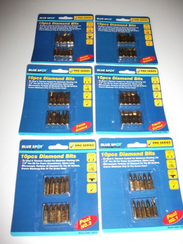 Joblot diamond screwdriver bits  ph3 pz1 pz3 pozi 5mm 7mm slotted 25mm driver for sale