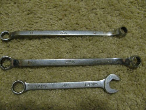 MAC TOOLS METRIC WRENCH LOT OF 3