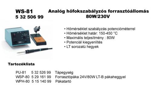 Weller WS81 Soldering Station Set  Power supply: 95W / 230V LT TIPS New
