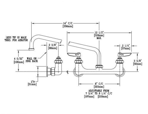 T &amp; S Brass B-2388 Sink Mixing Faucet