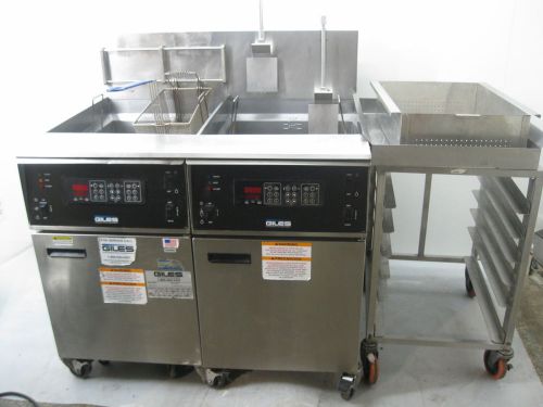 Giles EOF-20 Double Bank Deep Fryer Digital Temperature Control Filtration 24Kw