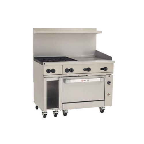 Wolf c48-s-4b-24gt challenger  restaurant range 48&#034; gas (4) 30000 btu burners for sale